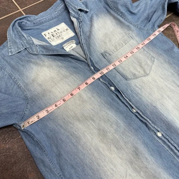 Frank & Eileen Rory Maxi Long Shirtdress Dress Famous Denim Blue Medium - Picture 14 of 16